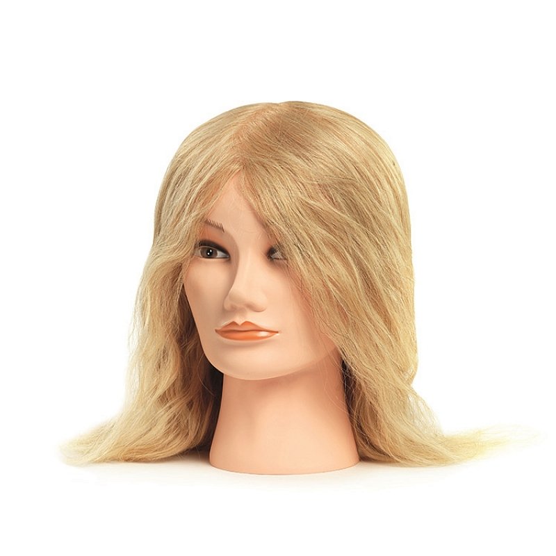 MANNEQUIN FEMALE BLOND 9866-67 – cvičná hlava, prírodné vlasy