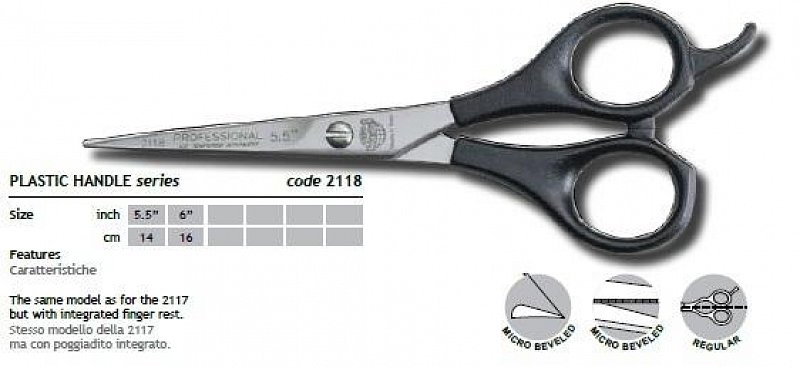ACADEMY PLASTIC HANDLE HAIR SCISSORS KIEPE 2118/5´´ - profesionálne nožnice