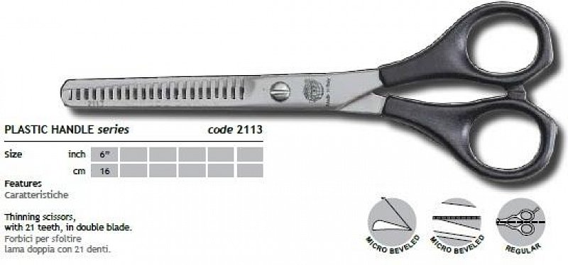 KIEPE PLASTIC HANDLE SCISSORS 2113/6´´ - dvojrádové efilačné nožnice